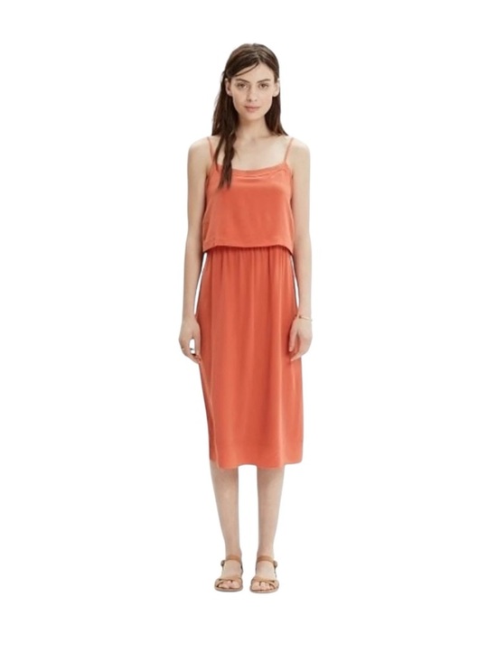 Madewell Dresses & Skirts - Madewell Size 0 Silk Overlay Cami Dress Burnt Copper Relaxed Minimalist